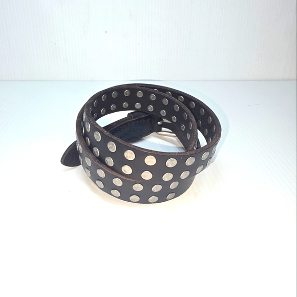 All Saints leather eyelet belt black size small 34 - Picture 6 of 7
